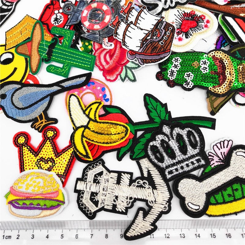 Dandan DIY Libiline 100pcs Random Assorted Styles Embroidered Patch Applique Clothes Dress Plant Hat Jean DIY - Image 2